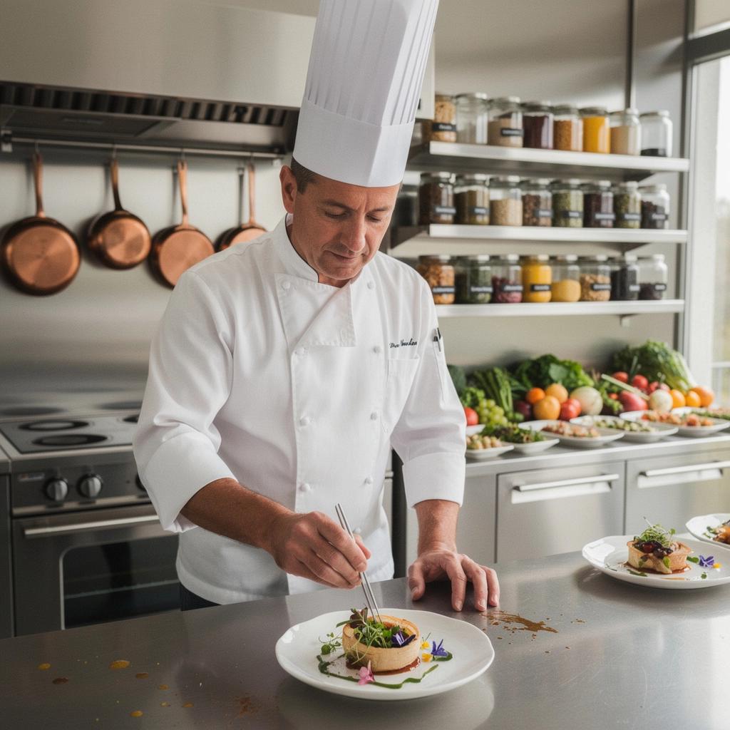 Шеф-повар готовит морепродукты на открытом огне в Калифорнии